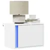Image de Table de chevet murale avec lumières LED blanc, table de chevet flottante, support de téléphone, table de chevet à 852089