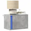 Image de Table de chevet murale avec lumières LED gris béton, table de chevet flottante, support de téléphone, table de chevet 852095