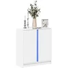Image de Buffet avec LED blanc 77x34x85 cm bois d'ingénierie, meuble de rangement, meuble de rangement cuisine, meuble de 852131