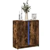 Image de Buffet avec LED chêne fumé 77x34x85 cm bois d ingénierie