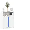 Image de Buffet avec LED blanc 77x34x100 cm bois d'ingénierie, meuble de rangement, meuble de rangement cuisine, meuble de 852145