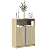 Image de Buffet avec LED chêne sonoma 77x34x100 cm bois d'ingénierie, meuble de rangement, meuble de rangement cuisine, meuble 852147
