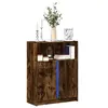 Image de Buffet avec LED chêne fumé 77x34x100 cm bois d ingénierie