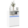 Image de Buffet avec LED blanc 72x34x100 cm bois d'ingénierie, meuble de rangement, meuble de rangement cuisine, meuble de 852159