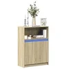 Image de Buffet avec LED chêne sonoma 72x34x100 cm bois d'ingénierie, meuble de rangement, meuble de rangement cuisine, meuble 852161