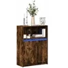 Image de Buffet avec LED chêne fumé 72x34x100 cm bois d ingénierie