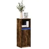 Image de Buffet avec LED chêne fumé 38x34x100 cm bois d ingénierie