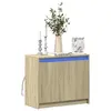 Image de Buffet avec LED chêne sonoma 72x34x61 cm bois d'ingénierie, meuble de rangement, meuble de rangement cuisine, meuble 852175