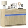 Image de Meuble TV avec LED chêne sonoma 91x34x61 cm bois d'ingénierie 852182