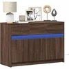 Image de Meuble TV avec LED chêne marron 91x34x61 cm bois d ingénierie