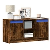 Image de Meuble TV avec LED chêne fumé 100x34x50 cm bois d'ingénierie 852191