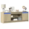 Image de Meuble TV avec LED chêne sonoma 139,5x34x50cm bois d'ingénierie 852196