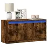 Image de Meuble TV avec LED chêne fumé 100x34x50 cm bois d ingénierie