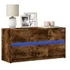 Image de Meuble TV avec LED chêne fumé 100x34x50 cm bois d ingénierie