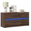 Image de Meuble TV avec LED chêne marron 100x34x50 cm bois d ingénierie
