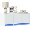 Image de Meuble TV avec LED blanc 97x34x40 cm bois d'ingénierie, support TV, meuble télé, meuble multimédia, banc TV, meuble 852236