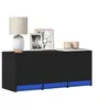 Image de Meuble TV avec LED noir 97x34x40 cm bois d'ingénierie, support TV, meuble télé, meuble multimédia, banc TV, meuble 852237