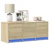 Image de Meuble TV avec LED chêne sonoma 97x34x40 cm bois d'ingénierie, support TV, meuble télé, meuble multimédia, banc TV, 852238