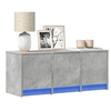 Image de Meuble TV avec LED gris béton 97x34x40 cm bois d'ingénierie, support TV, meuble télé, meuble multimédia, banc TV, 852239