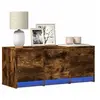 Image de Meuble TV avec LED chêne fumé 97x34x40 cm bois d ingénierie