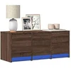Image de Meuble TV avec LED chêne marron 97x34x40 cm bois d ingénierie
