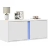 Image de Meuble TV mural avec lumières LED blanc 80x31x35 cm, meuble TV suspendu au mur, unité TV flottante, support TV mural, 852257