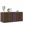 Image de Meuble TV mural avec lumières LED chêne marron 80x31x35 cm