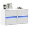 Image de Meubles TV muraux avec lumières LED 2 pcs blanc 41x31x45 cm, meuble TV suspendu au mur, unité TV flottante, support 852272