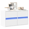 Image de Meuble TV mural avec lumières LED blanc 80x31x35 cm, meuble TV suspendu au mur, unité TV flottante, support TV mural, 852285