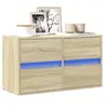Image de Meuble TV mural avec lumières LED chêne sonoma 80x31x35 cm, meuble TV suspendu au mur, unité TV flottante, support TV 852287