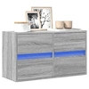 Image de Meuble TV mural avec lumières LED sonoma gris 80x31x35 cm, meuble TV suspendu au mur, unité TV flottante, support TV 852290