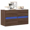 Image de Meuble TV mural avec lumières LED chêne marron 80x31x45 cm