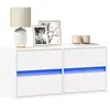 Image de Meuble TV mural avec lumières LED blanc 100x31x35 cm, meuble TV suspendu au mur, unité TV flottante, support TV 852292