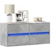 Image de Meuble TV mural avec lumières LED gris béton 100x31x35 cm, meuble TV suspendu au mur, unité TV flottante, support TV 852295