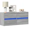 Image de Meuble TV mural avec lumières LED sonoma gris 100x31x45 cm