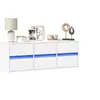 Image de Meuble TV mural avec lumières LED blanc 130x31x35 cm, meuble TV suspendu au mur, unité TV flottante, support TV 852299