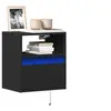 Image de Meubles TV muraux avec lumières LED 2 pcs noir 41x31x45 cm, meuble TV suspendu au mur, unité TV flottante, support TV 852316