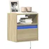 Image de Meuble TV mural avec lumières LED chêne sonoma 41x31x45 cm, meuble TV suspendu au mur, unité TV flottante, support TV 852317