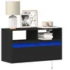 Image de Meuble TV mural avec lumières LED noir 80x31x45 cm 852328