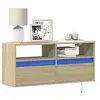 Image de Meuble TV mural avec lumières LED chêne sonoma 100x31x45 cm 852336