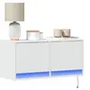 Image de Meuble TV mural avec lumières LED blanc 80x31x35 cm, meuble TV suspendu au mur, unité TV flottante, support TV mural, 852355