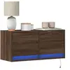 Image de Meuble TV mural avec lumières LED chêne marron 80x31x35 cm
