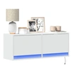 Image de Meuble TV mural avec lumières LED blanc 100x31x35 cm, meuble TV suspendu au mur, unité TV flottante, support TV 852362