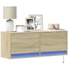 Image de Meuble TV mural avec lumières LED chêne sonoma 100x31x35 cm, meuble TV suspendu au mur, unité TV flottante, support 852364
