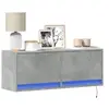 Image de Meuble TV mural avec lumières LED gris béton 100x31x35 cm, meuble TV suspendu au mur, unité TV flottante, support TV 852365