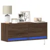 Image de Meuble TV mural avec lumières LED chêne marron 100x31x35 cm