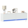 Image de Meuble TV mural avec lumières LED blanc 140x31x38 cm, meuble TV suspendu au mur, unité TV flottante, support TV 852369