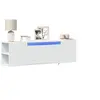 Image de Meuble TV mural avec lumières LED blanc 135x31x39,5 cm, meuble TV suspendu au mur, unité TV flottante, support TV 852383