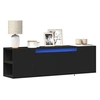 Image de Meuble TV mural avec lumières LED noir 135x31x39,5 cm, meuble TV suspendu au mur, unité TV flottante, support TV 852384