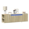 Image de Meuble TV mural avec lumières LED chêne sonoma 135x31x39,5 cm, meuble TV suspendu au mur, unité TV flottante, support 852385